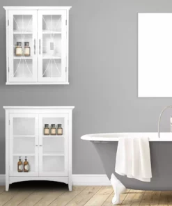 TeamsonUS Teamson Home Delaney Removable Wooden Wall Cabinet With 2 Doors, White