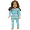 TeamsonUS Sophia's Pattern Pajama Set With Long Sleeve And Pants For 18" Dolls, Aqua/Purple Kids
