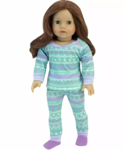 TeamsonUS Sophia's Pattern Pajama Set With Long Sleeve And Pants For 18