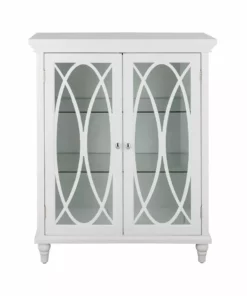 TeamsonUS Teamson Home Florence 2 Door Wooden Floor Cabinet With Adjustable Shelves, Natural