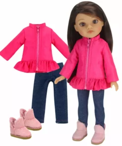 TeamsonUS Kids Sophia's 3 Piece Winter Outfit With Boots For 14.5