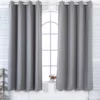 TeamsonUS Teamson Home 63" Lamia Premium Solid Insulated Thermal Blackout Window Curtain Panels With Grommets, Fossil Gray
