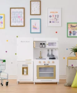 TeamsonUS Teamson Kids Little Chef Mayfair Classic Kids Kitchen Playset With 11 Accessories, White/Gold 10 TeamsonUS Teamson Kids Little Chef Mayfair Classic Kids Kitchen Playset With 11 Accessories, White/Gold