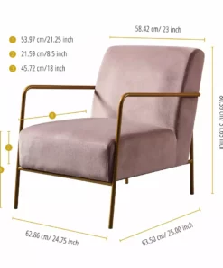TeamsonUS Teamson Home Chelsea Armchair With Gold-Finished Metal Legs, Mauve 11 TeamsonUS Teamson Home Chelsea Armchair With Gold-Finished Metal Legs, Mauve