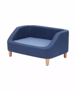 TeamsonUS New Teamson Pets Bennett Elevated Linen Sofa Pet Daybed For Small And Medium Dogs, Navy