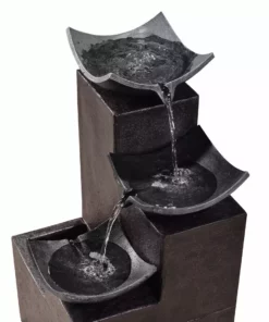 TeamsonUS Teamson Home Outdoor Modern Tiered Zen Garden Fountain