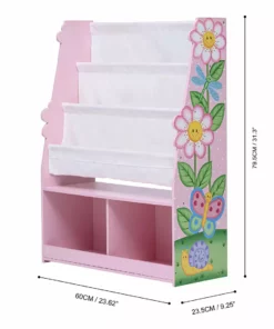 TeamsonUS Fantasy Fields Magic Garden Kids Wooden Display Bookshelf With Storage, Multicolor