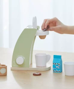 TeamsonUS New Teamson Kids Little Chef Frankfurt 8 Piece Wooden Play Kitchen Coffee Machine Set, Green