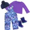 TeamsonUS Sophia's Ikat Print Snow Bib Overalls, Long Sleeve Tee, Fleece Hat And Boots Set For 18" Dolls, Purple Kids 2 TeamsonUS Sophia's Ikat Print Snow Bib Overalls, Long Sleeve Tee, Fleece Hat And Boots Set For 18" Dolls, Purple Kids