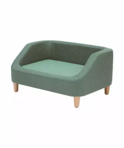 TeamsonUS New Teamson Pets Bennett Linen Sofa Dog Bed For Small And Medium Dogs, Sea Green