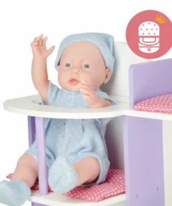 TeamsonUS Olivia's Little World Kids Little Princess Baby Doll Changing Station With Storage, White/Purple