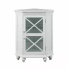 TeamsonUS Teamson Home Blue Ridge Corner Wooden Floor Cabinet With Adjustable Shelves, White