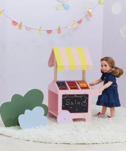 TeamsonUS Kids Olivia's Little World Modern Nordic Princess Doll Pastry Cart With Fruit Boxes, Pink 8 TeamsonUS Kids Olivia's Little World Modern Nordic Princess Doll Pastry Cart With Fruit Boxes, Pink