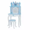 TeamsonUS Fantasy Fields Kids Dreamland Castle Vanity Set With Chair And Accessories, White/Blue