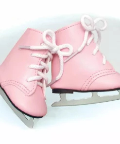 TeamsonUS Sophia's Faux Leather Ice Skates With Ties For 18