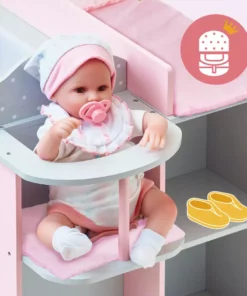 TeamsonUS Olivia's Little World Kids Polka Dots Princess Baby Doll Changing Station With Storage, Gray/Pink 9 TeamsonUS Olivia's Little World Kids Polka Dots Princess Baby Doll Changing Station With Storage, Gray/Pink