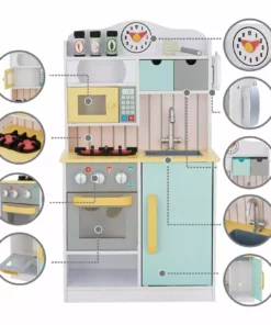 TeamsonUS Teamson Kids - Little Chef Florence Classic Play Kitchen - White/Green & Yellow