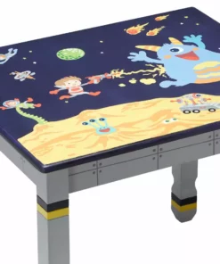 TeamsonUS Fantasy Fields Kids Painted Wooden Outer Space Table, Gray/Blue