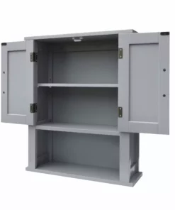 TeamsonUS Teamson Home Mercer Mid Century Modern Removable Wooden Cabinet, Gray 19 TeamsonUS Teamson Home Mercer Mid Century Modern Removable Wooden Cabinet, Gray