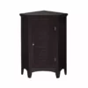 TeamsonUS Teamson Home Glancy Wooden Corner Floor Cabinet With Shutter Door, Dark Brown