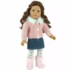 TeamsonUS Sophia's 3 Piece Feather Trim Sweater Outfit Set For 18'' Dolls, Pink