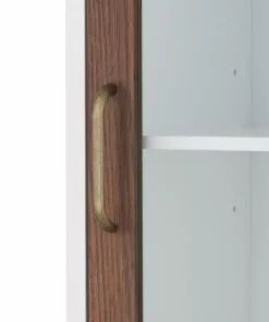 TeamsonUS Teamson Home Tyler Modern Wooden Linen Tower Tall Storage Cabinet With Two Doors, Walnut/White 13 TeamsonUS Teamson Home Tyler Modern Wooden Linen Tower Tall Storage Cabinet With Two Doors, Walnut/White