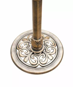 TeamsonUS Teamson Home Outdoor 2-Tier Polyresin Lotus Pedestal Birdbath With LED Light, Bronze