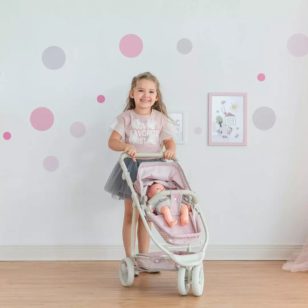 TeamsonUS Olivia's Little World Polka Dots Princess 2-in-1 Baby Doll Stroller, Pink 4 TeamsonUS Olivia's Little World Polka Dots Princess 2-in-1 Baby Doll Stroller, Pink