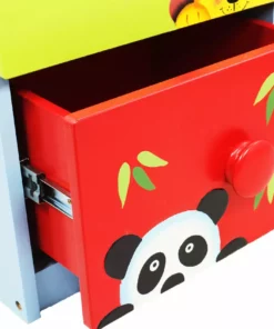 TeamsonUS Fantasy Fields Wooden Sunny Safari Painted Night Stand With 2 Drawers, Multicolor