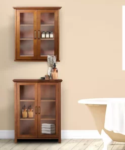 TeamsonUS Teamson Home Avery Wooden 2 Door Wall Cabinet With Storage, Oiled Oak 12 TeamsonUS Teamson Home Avery Wooden 2 Door Wall Cabinet With Storage, Oiled Oak