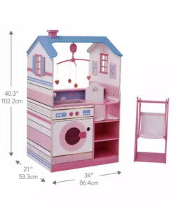 TeamsonUS Olivia's Little World Baby Doll Changing Station Dollhouse With Storage, Pink Kids