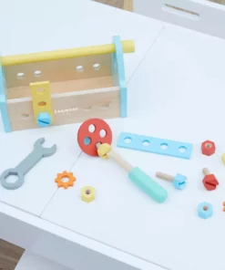 TeamsonUS Teamson Kids Little Helper Wooden Tool Box, Tool Belt And Accessories, Multicolor New