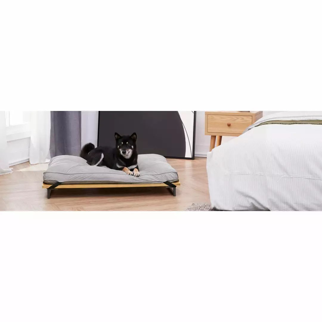 TeamsonUS Teamson Pets Hassan Large Elevated Dog Bed With Frame And Cushion, Gray 12 TeamsonUS Teamson Pets Hassan Large Elevated Dog Bed With Frame And Cushion, Gray