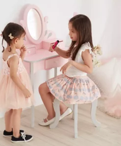 TeamsonUS Teamson Kids Little Princess Rapunzel Vanity Playset, Pink / Gray New