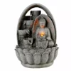 TeamsonUS Teamson Home 4-Tiered Buddha Tabletop Waterfall Fountain With LED Lights, Gray 1 TeamsonUS Teamson Home 4-Tiered Buddha Tabletop Waterfall Fountain With LED Lights, Gray