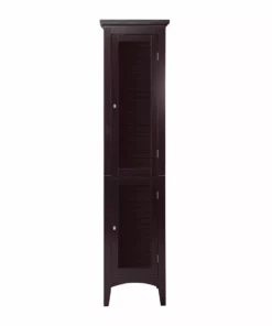 TeamsonUS Teamson Home Glancy Wooden Tall Tower Cabinet With Storage, Dark Brown