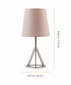 TeamsonUS Teamson Home Aria 15" Modern Table Lamp With Round Shade, Brass/Khaki 11 TeamsonUS Teamson Home Aria 15