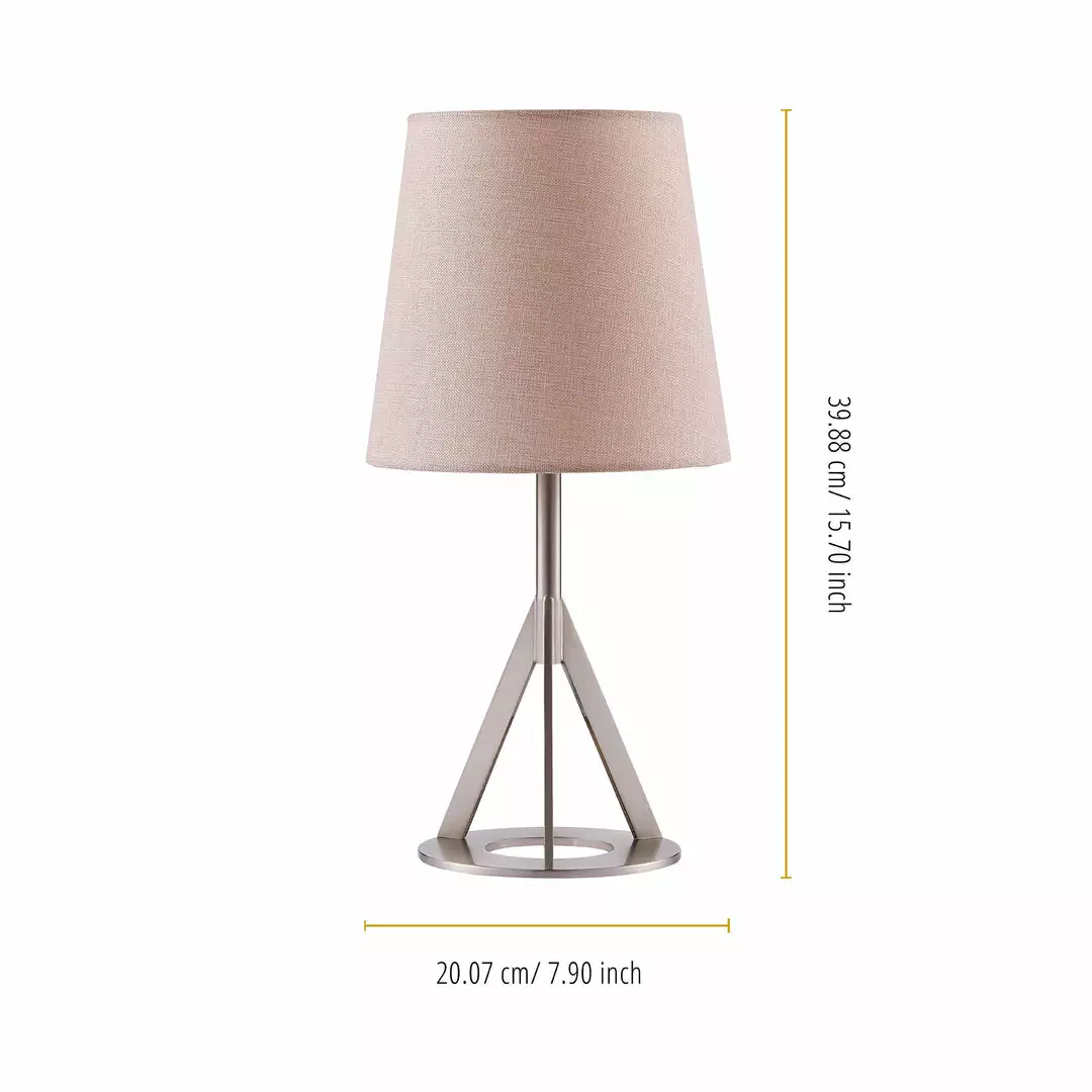 TeamsonUS Teamson Home Aria 15" Modern Table Lamp With Round Shade, Brass/Khaki 6 TeamsonUS Teamson Home Aria 15" Modern Table Lamp With Round Shade, Brass/Khaki