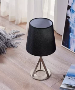 TeamsonUS Teamson Home Aria 15" Modern Table Lamp With Round Shade, Brass/Black