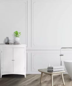 TeamsonUS Teamson Home Glancy Wooden Floor Cabinet With Shutter Doors, White