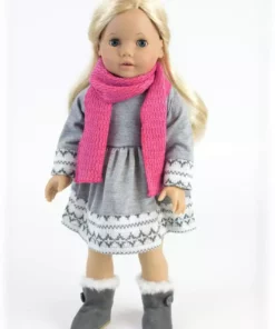 TeamsonUS Sophia's Doll Dress, Leggings, Hat, And Scarf Set For 18" Dolls Kids