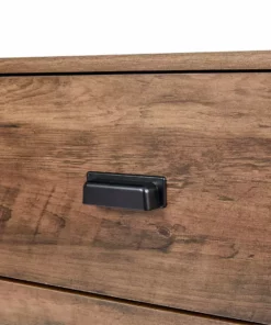 TeamsonUS Teamson Home Brooklyn Sideboard With Storage Plus Metal Legs And Handles, Brown