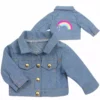 TeamsonUS Sophia's Jean Jacket With Rainbow Graphic For 18" Dolls, Blue 2 TeamsonUS Sophia's Jean Jacket With Rainbow Graphic For 18" Dolls, Blue