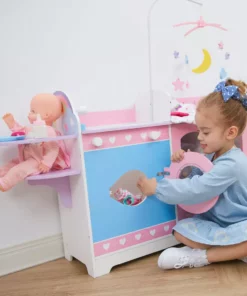 TeamsonUS Olivia's Little World Wooden 6-in-1 Baby Doll Changing Station, Pink/Purple New