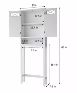 TeamsonUS Teamson Home Dawson Over The Toilet Space Saver Bathroom Storage Cabinet With Adjustable Shelves