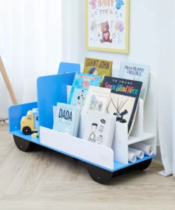 TeamsonUS Fantasy Fields Truck Wooden Display Bookcase, White/Blue