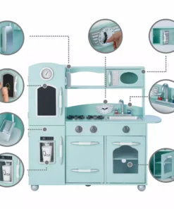 TeamsonUS Teamson Kids Little Chef Westchester Retro Kids Kitchen Playset, Mint 12 TeamsonUS Teamson Kids Little Chef Westchester Retro Kids Kitchen Playset, Mint