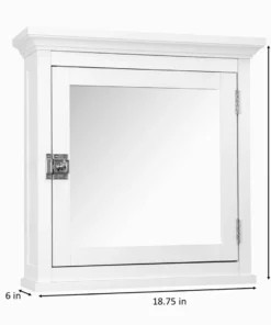 TeamsonUS Teamson Home Madison Removable Wooden Medicine Cabinet With Mirrored Door, White