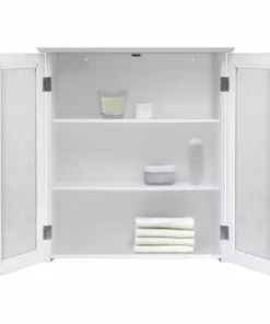 TeamsonUS Teamson Home Connor 2 Door Floor Cabinet With 3 Shelves, White