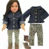 TeamsonUS Kids Sophia's Jean Jacket, Leggings, And Boots Set For 18" Dolls